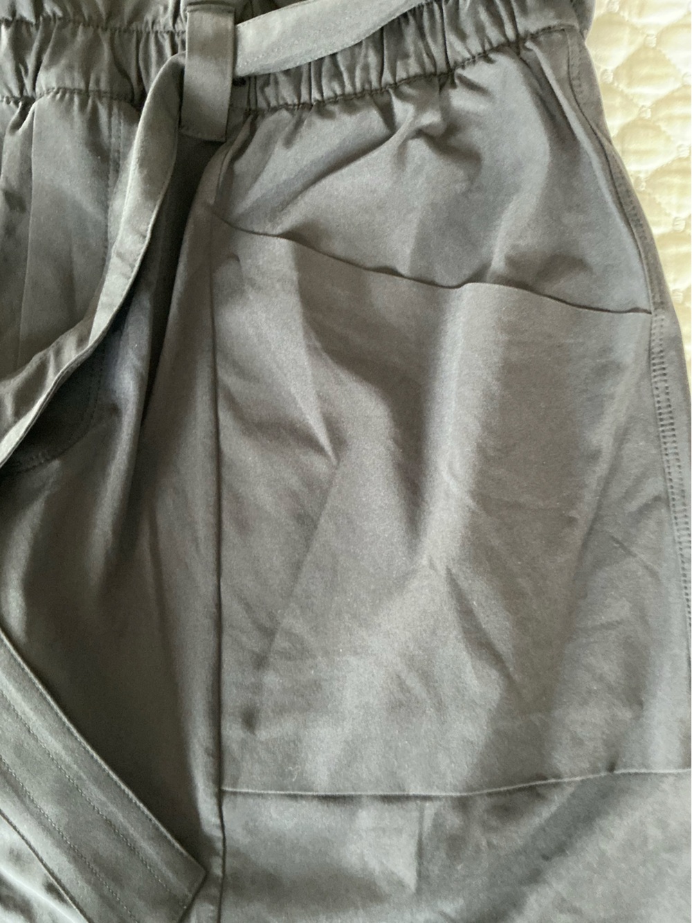 Athleta Black Skyline Belted Tie Waist PaperBag Skirt/Skort 6 - Picture 10 of 11